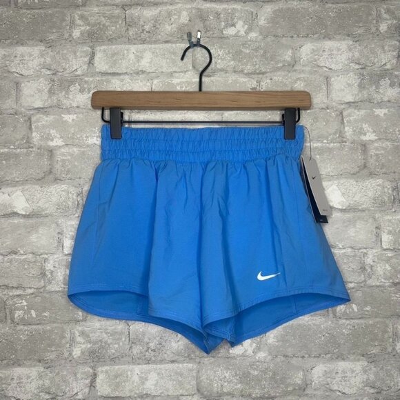 Nike Women's Dri-FIT Mid-Rise Brief-Lined Running Shorts NWT Size XS (Blue) - Picture 2 of 16